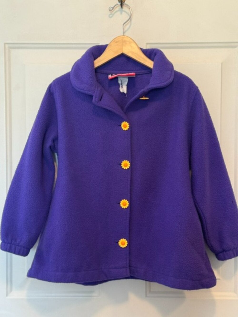 Vintage Purple Flower Fleece Jacket 5/6
